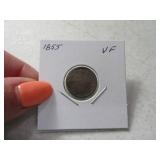 1855 Seated Liberty Dime Silver Coin Nice