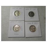 (4) AU WarTime Silver Nickels Nice