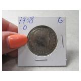 1908-o US Barber Half silver Dollar Coin Good