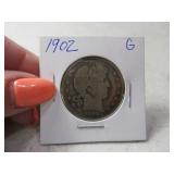 1902 US Barber Half silver Dollar Coin