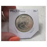 1963-d Franklin BU Half silver Dollar Coin