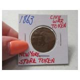 1863 NY Store Civil War Token *Historic*