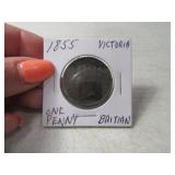 1855 Victoria BRITAIN One Penny Coin