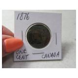 1876 Candian ONE Cent Penny Canada Coin