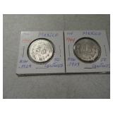 (2) 1944 Silver MEXICO 50 Centavos AU/BU