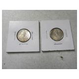 (2) 1944 Silver US FILIPINAS 20 Centavos AU
