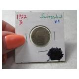 1922 silver 10 SWITZERLAND Coin XF