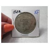 1922 PEACE Silver Dollar Coin XF