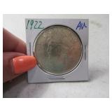1922 PEACE Silver Dollar Coin AU