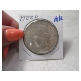 1922-d PEACE Silver Dollar Coin AU