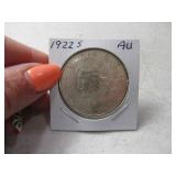 1923-s PEACE Silver Dollar Coin AU