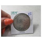 1924 PEACE Silver Dollar Coin XF