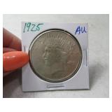 1925 PEACE Silver Dollar Coin #2/2 AU