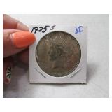 1925-s PEACE Silver Dollar Coin 2/2 XF