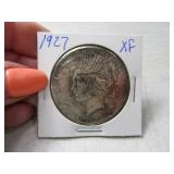 1927 PEACE Silver Dollar Coin XF