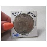 1934-s PEACE Silver Dollar Fine *Key Date*