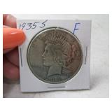 1935-s PEACE Silver Dollar Coin Fine *better date*