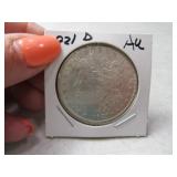 1921-d Morgan Silver Dollar AU Coin
