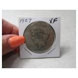 1927 PEACE Silver Dollar Coin XF