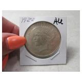 1922 PEACE Silver Dollar Coin AU