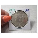 1878-s Morgan Silver Dollar Coin AU