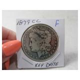 1879-cc Morgan Silver Dollar Coin RARE Date Fine