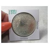 1881 Morgan Silver Dollar Coin AU