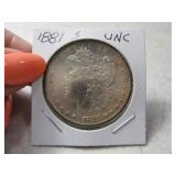 1881-s Morgan Silver Dollar Coin AU