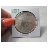 1883 Morgan Silver Dollar Coin AU
