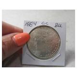 1884-cc Morgan Silver Dollar Coin UNC *good date*