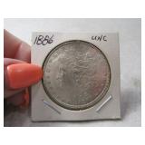 1886 Morgan Silver Dollar Coin UNC