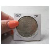 1887 Morgan Silver Dollar Coin XF