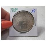 1889 Morgan Silver Dollar Coin XF