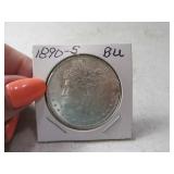 1890-s Morgan Silver Dollar Coin UNC