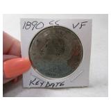 1890-cc Morgan Silver Dollar Coin VF *better date*