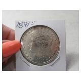 1891-s Morgan Silver Dollar Coin AU