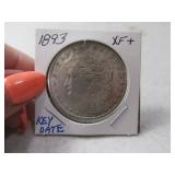 1893 Morgan Silver Dollar Coin XF+