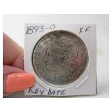1893-o Morgan Silver Dollar Coin XF *better date*