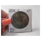 1896-s Morgan Silver Dollar Coin VF *better date*