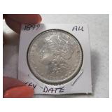 1899 Morgan Silver Dollar Coin AU *key date*