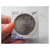 1899-s Morgan Silver Dollar Coin VF *key date*