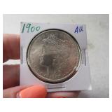 1900 Morgan Silver Dollar Coin AU
