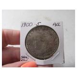 1900-s Morgan Silver Dollar Coin AU