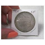 1901 Morgan Silver Dollar Coin XF
