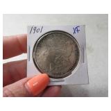 1901 Morgan Silver Dollar 2/2 Coin XF
