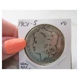 1901-s Morgan Silver Dollar Coin VG