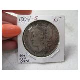 1904-s Morgan Silver Dollar Coin XF