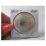 1904-o Morgan Silver Dollar Coin AU+