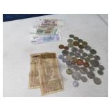 Random asst Foreign Coins & Money