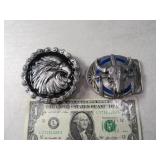 (2) Skull&Eagle Belt Buckles